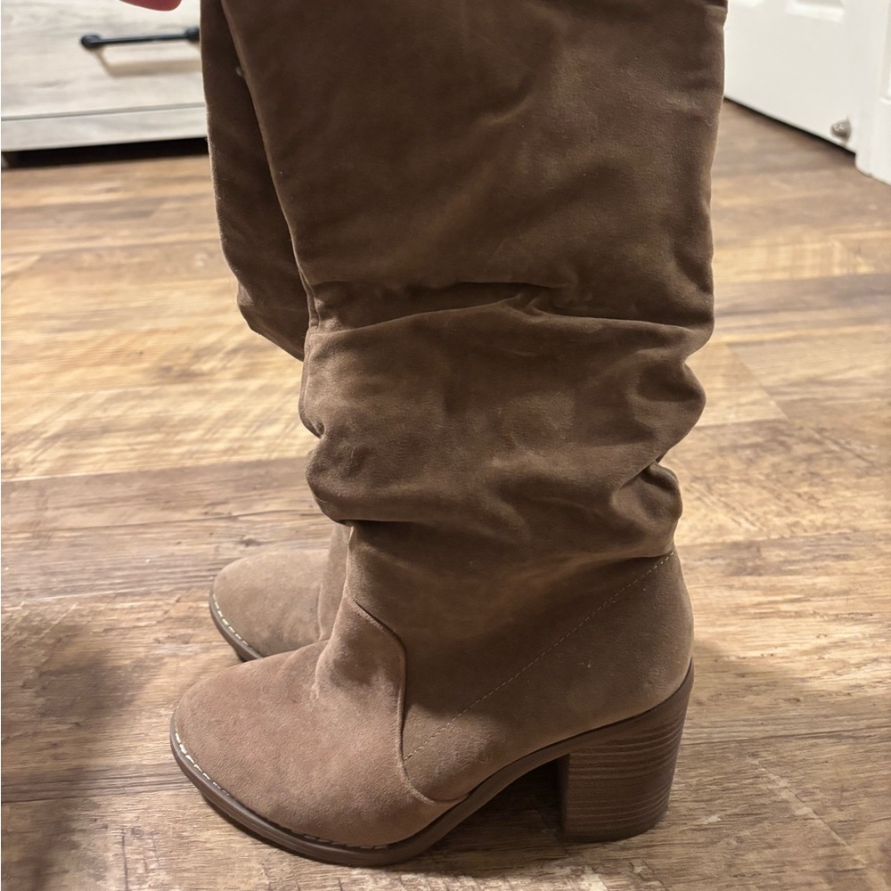 Suede tan boots